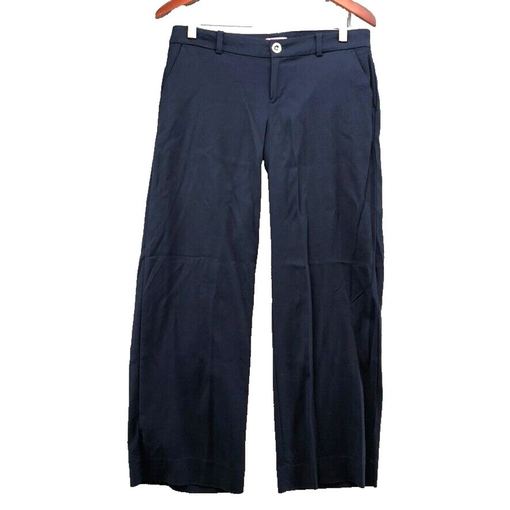 Lilly Pulitzer Braylen Palazzo Pants Womens 6 Navy Blue Low Rise Business Office
